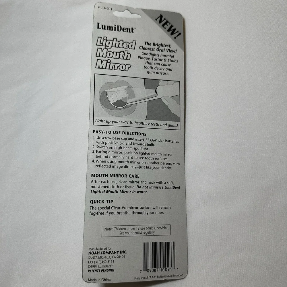 Vintage LumiDent Lighted Mouth Mirror New In Package